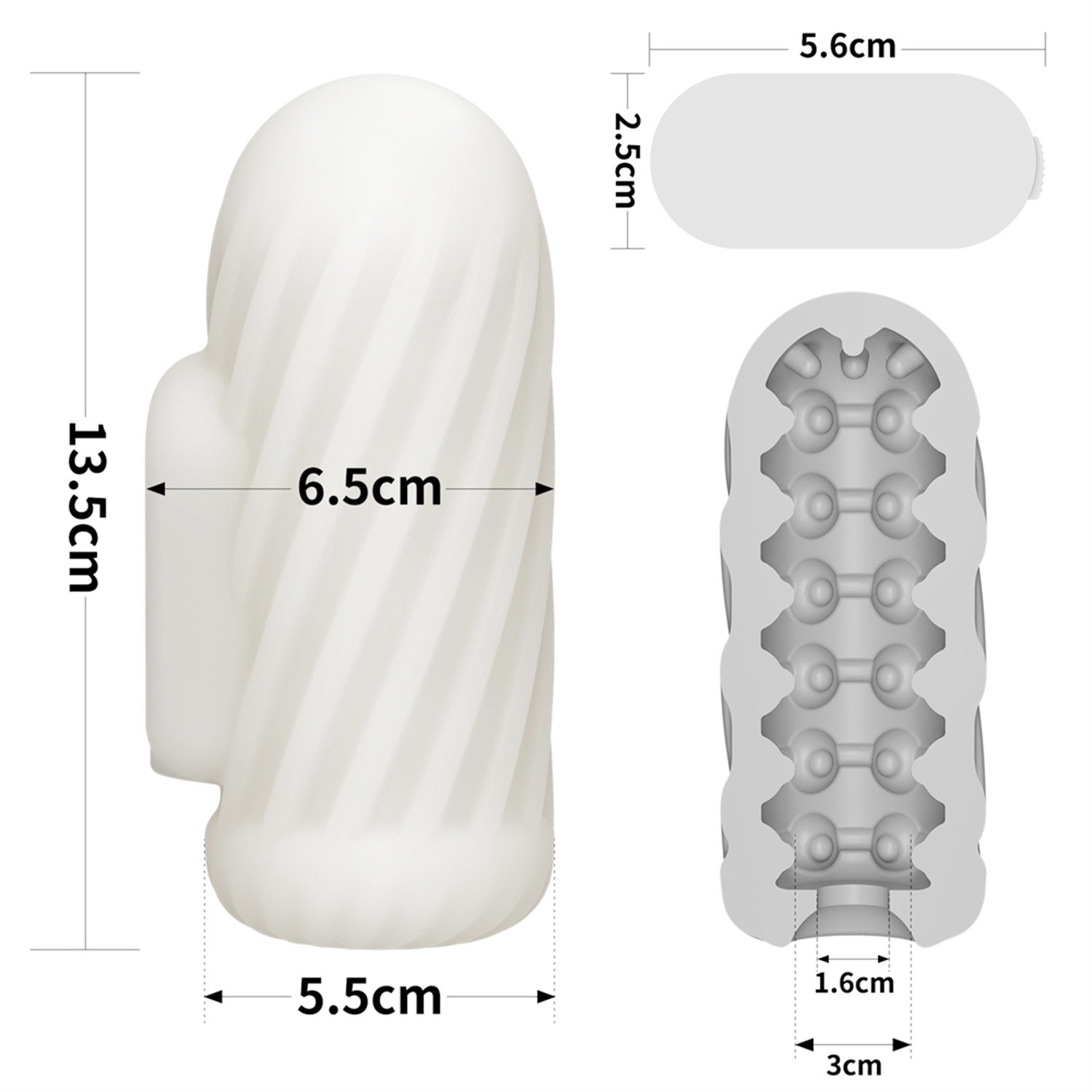 LoveToy - Knights Ring - Vibrierendes Doppel-Penis-Sleeve - Spirale - Weiß