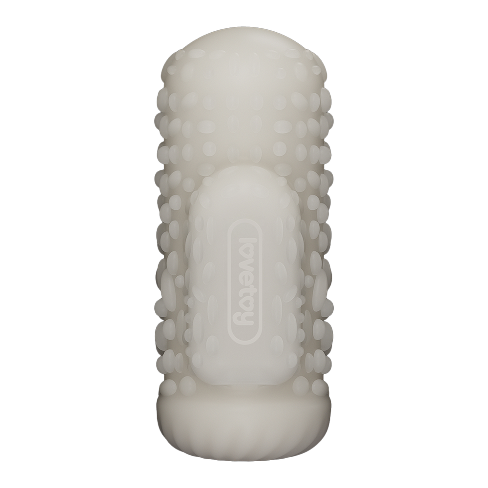 4: LoveToy - Knights Ring - Vibrierendes Doppel-Penis-Sleeve - Drip - Weiß