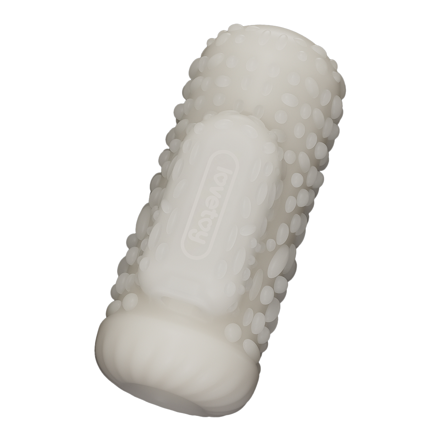 7: LoveToy - Knights Ring - Vibrierendes Doppel-Penis-Sleeve - Drip - Weiß