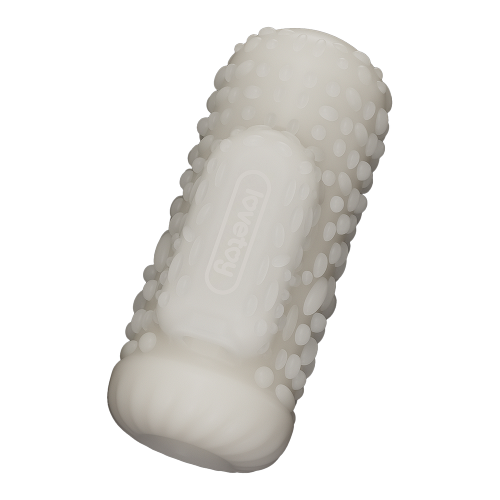 7: LoveToy - Knights Ring - Vibrierendes Doppel-Penis-Sleeve - Drip - Weiß