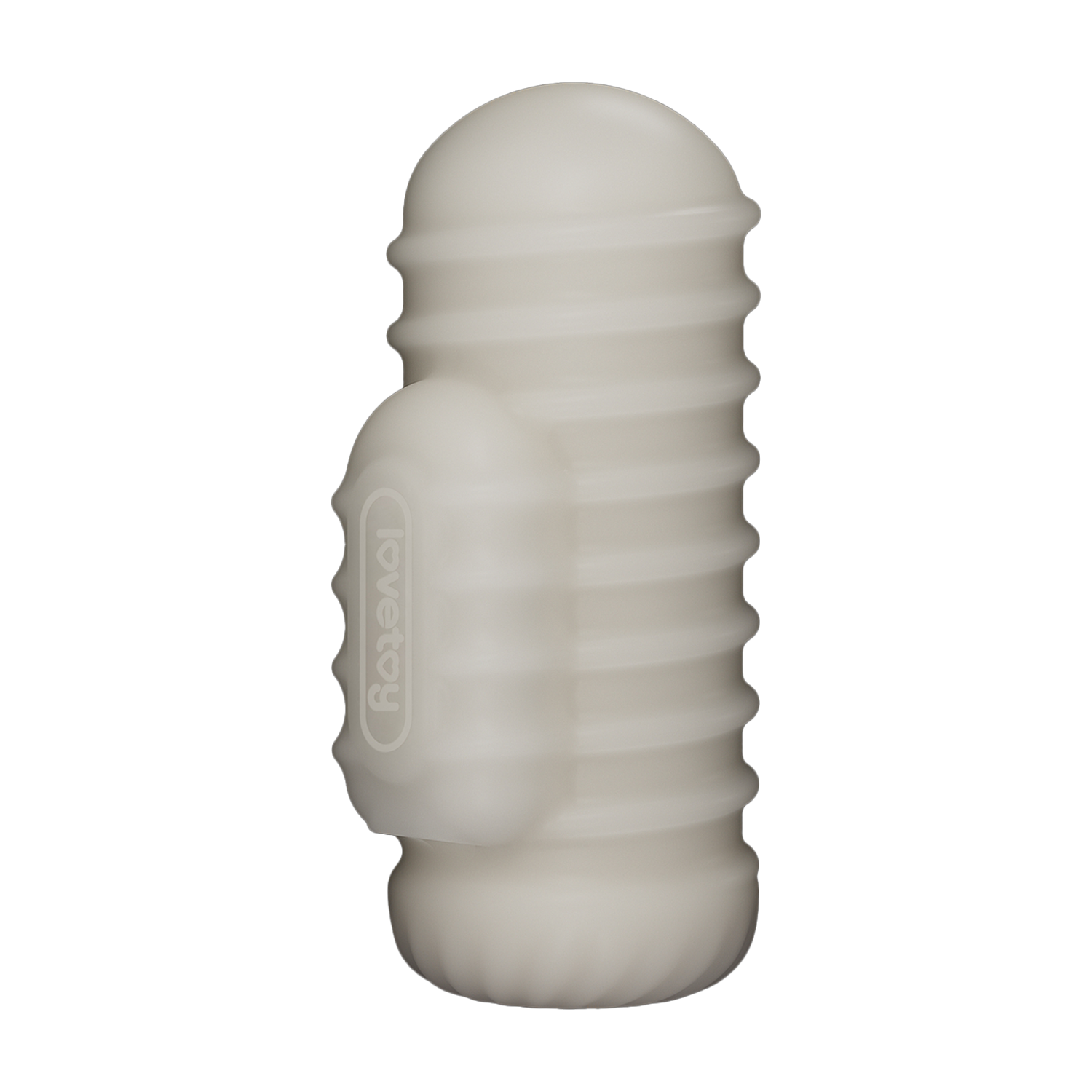 LoveToy - Knights Ring - Vibrierendes Doppel-Penis-Sleeve - Gewellt - Weiß