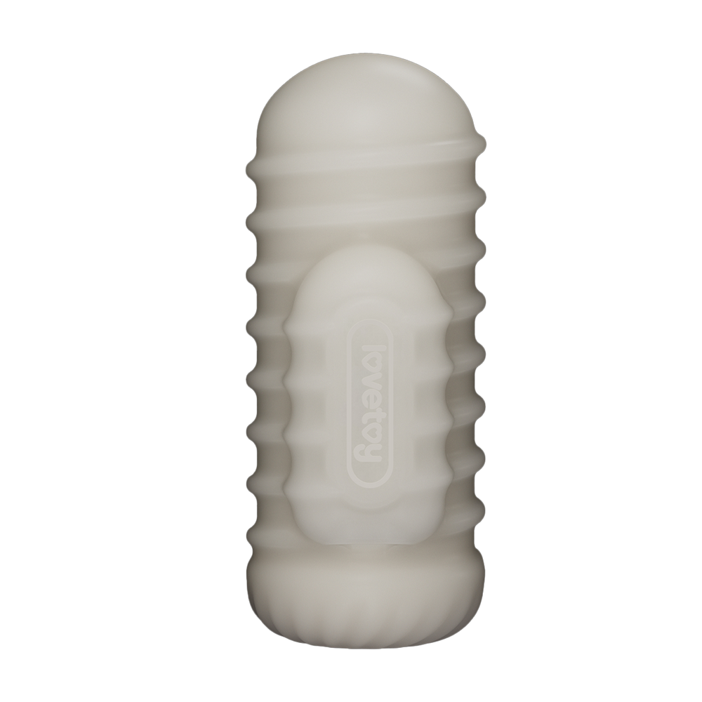 4: LoveToy - Knights Ring - Vibrierendes Doppel-Penis-Sleeve - Gewellt - Weiß