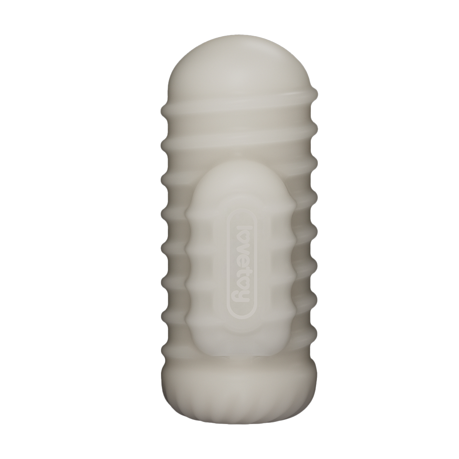 LoveToy - Knights Ring - Vibrierendes Doppel-Penis-Sleeve - Gewellt - Weiß