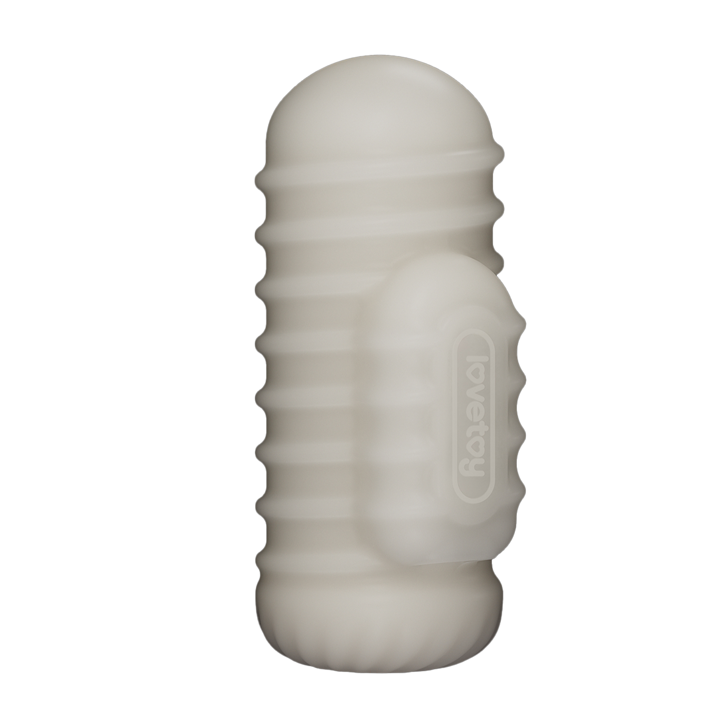 LoveToy - Knights Ring - Vibrierendes Doppel-Penis-Sleeve - Gewellt - Weiß