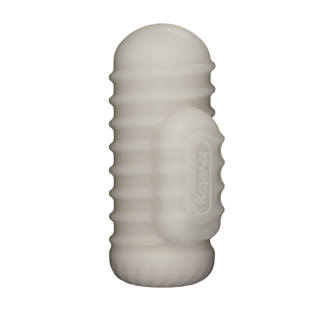 5: LoveToy - Knights Ring - Vibrierendes Doppel-Penis-Sleeve - Gewellt - Weiß