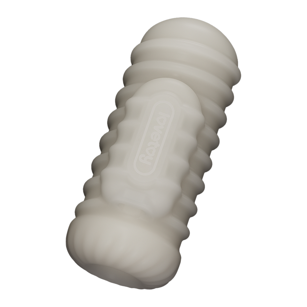LoveToy - Knights Ring - Vibrierendes Doppel-Penis-Sleeve - Gewellt - Weiß