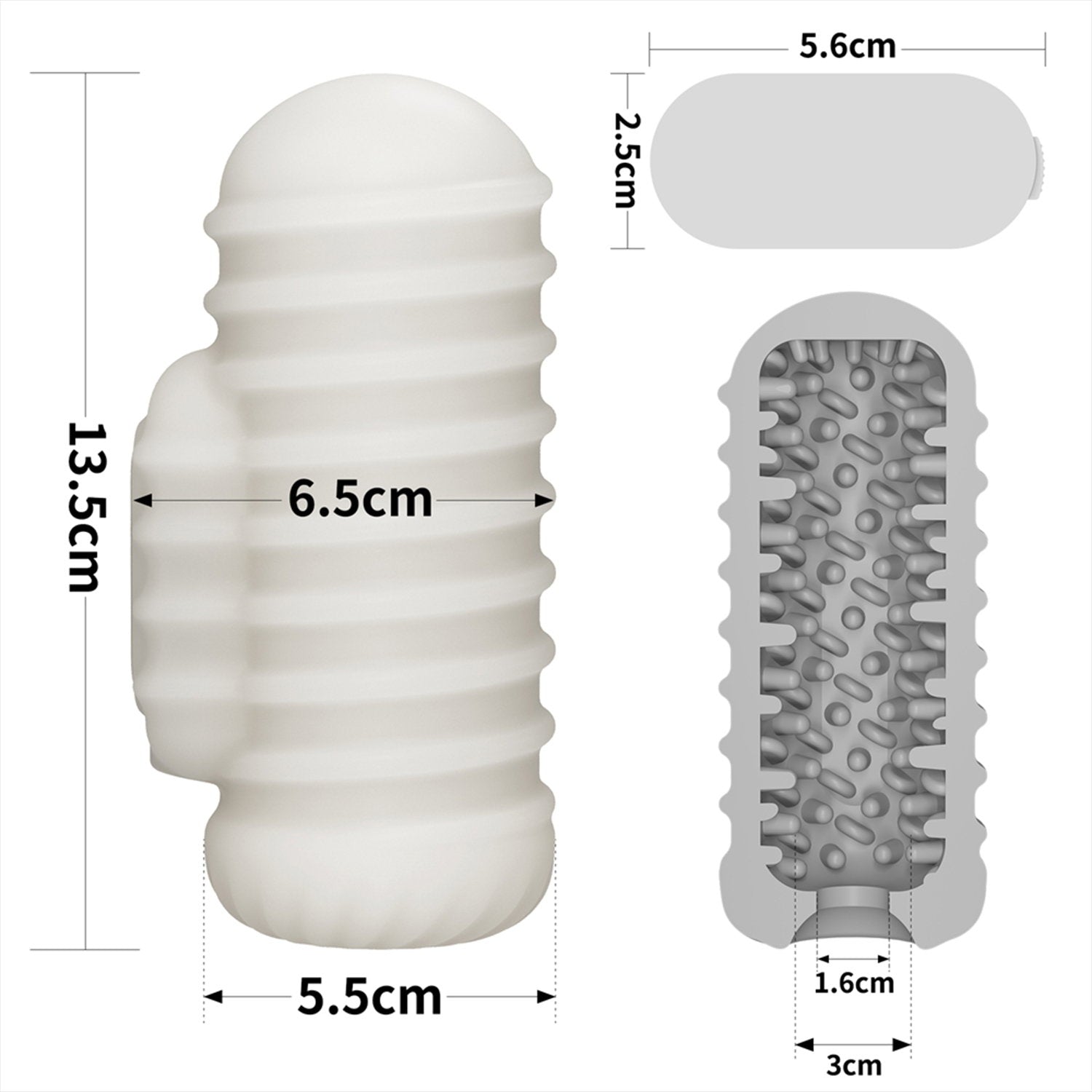 LoveToy - Knights Ring - Vibrierendes Doppel-Penis-Sleeve - Gewellt - Weiß