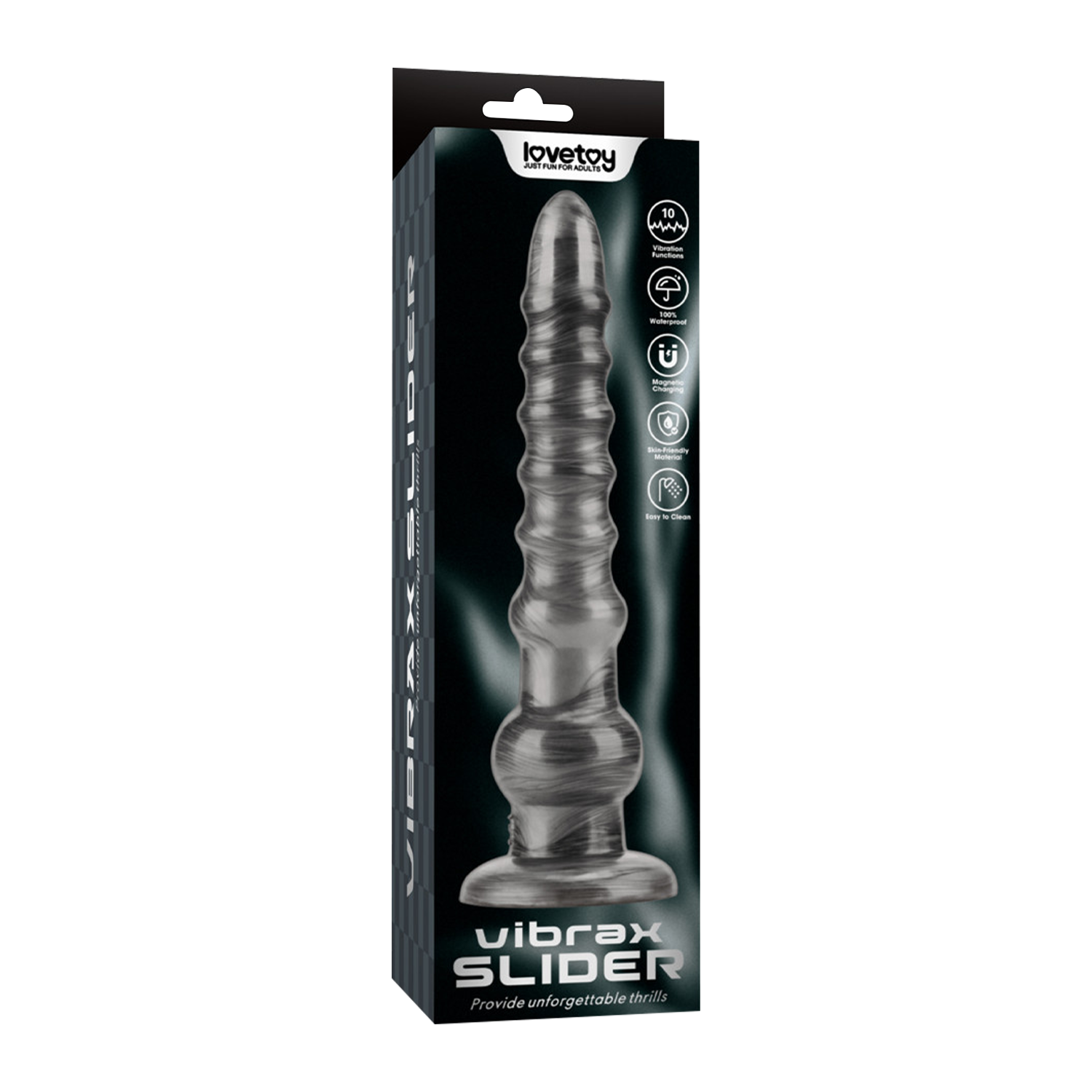 LoveToy - King Size Vibrierender Vibrax Slider 32 cm - Silber