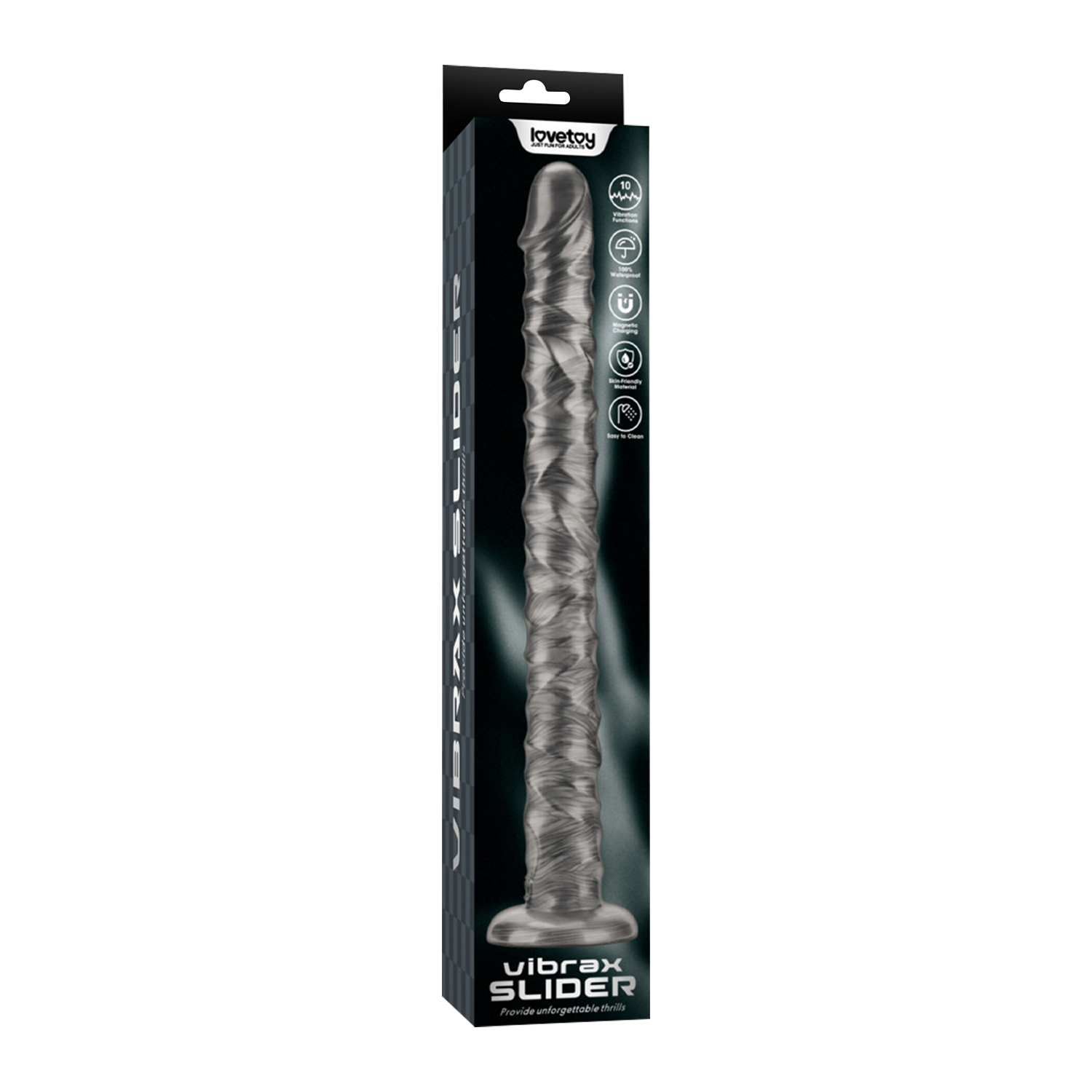 2: LoveToy - King Size vibrierender Vibrax Slider 40,5 cm - Silber