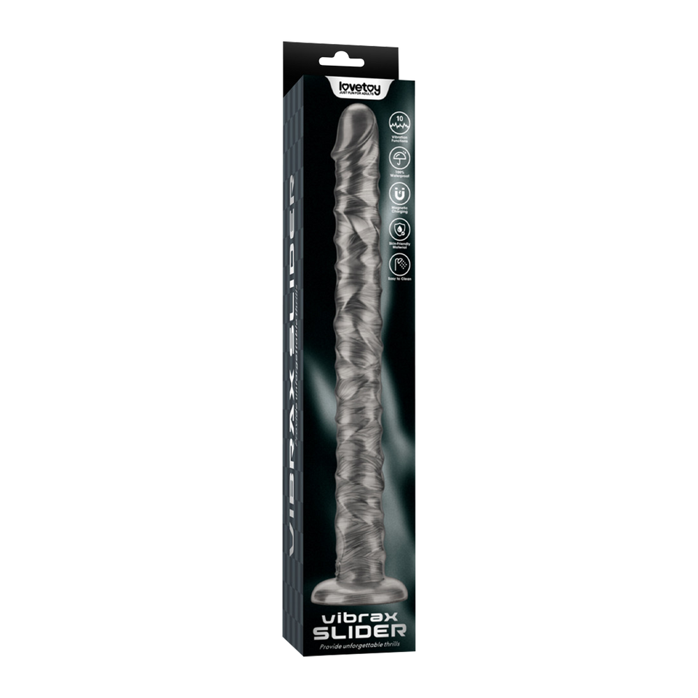 LoveToy - King Size vibrierender Vibrax Slider 40,5 cm - Silber
