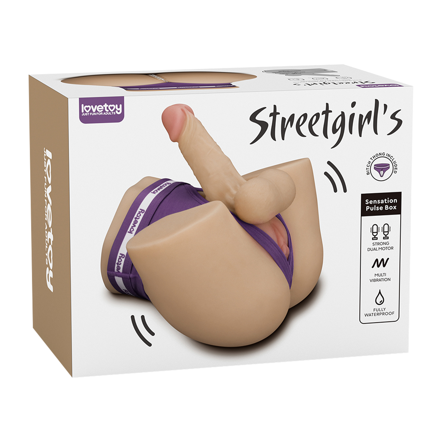 2: LoveToy – Streetgirls Dual Motor Sensation Pulse mit Dildo – Nude