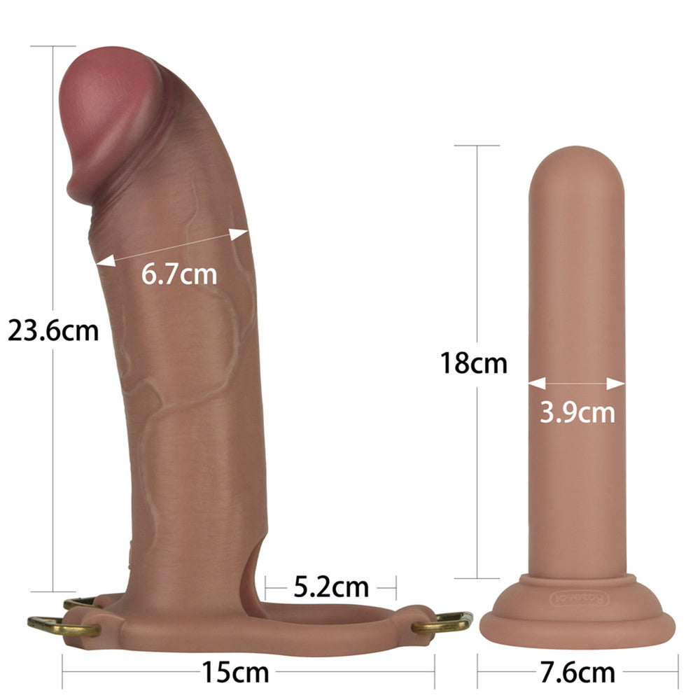 LoveToy - Ingen 25,5 cm - Verbessertes Set XS/S/M - Nude