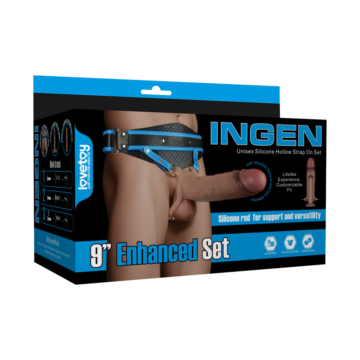 Strap-On-Me - Harnais Simili Generous - Blau