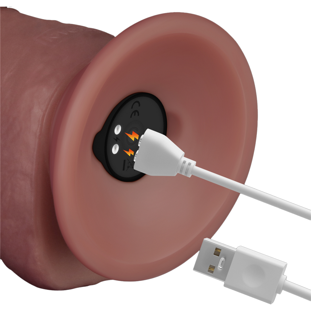 8: LoveToy - Power Cock 21,5 cm - Vibrating Dual Density - Nude