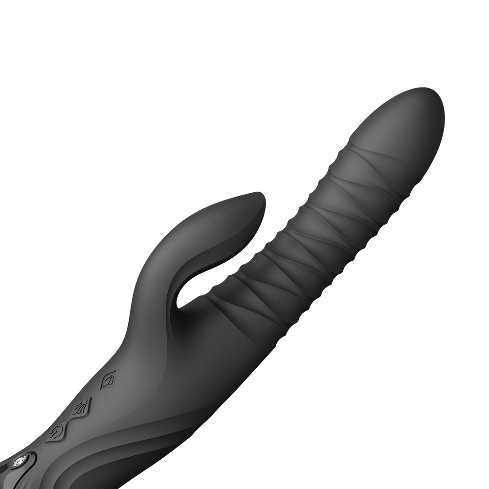 ZALO MOSE 2 – Rabbit-Vibrator mit Stoßfunktion – Schwarz