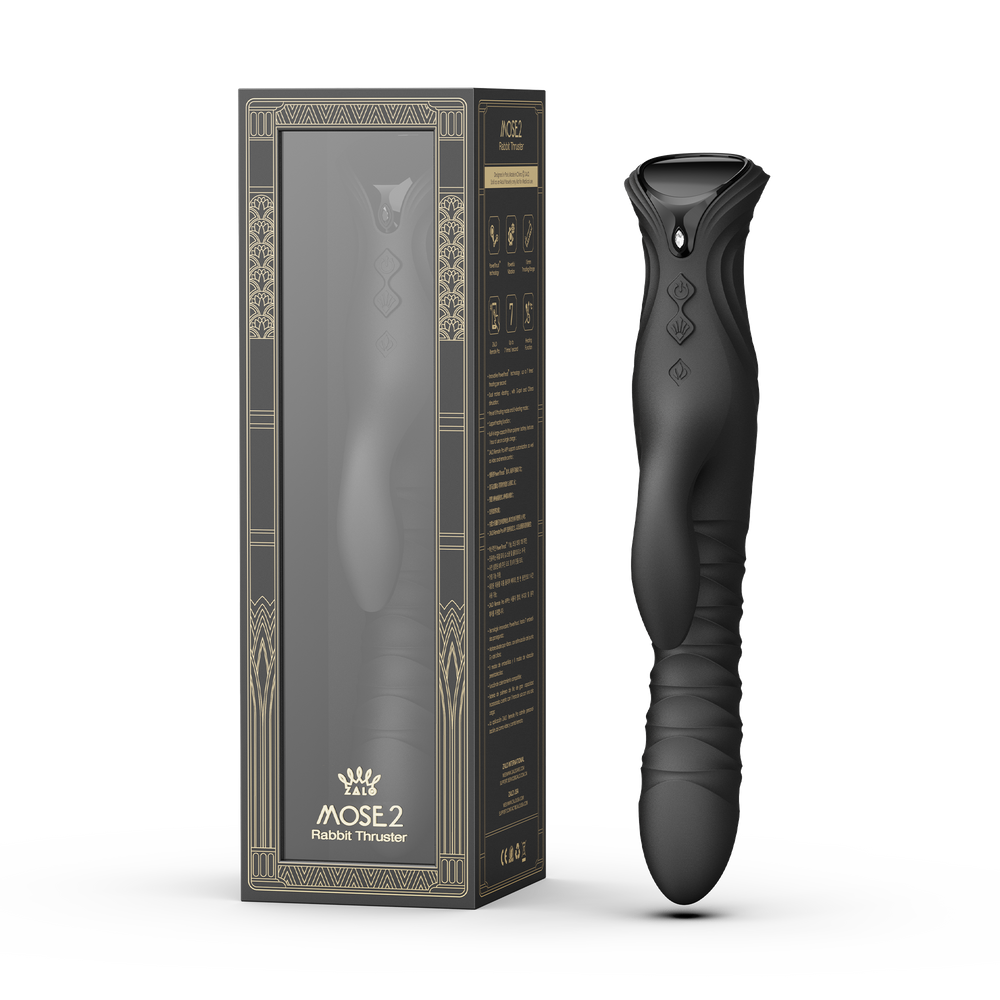 ZALO MOSE 2 – Rabbit-Vibrator mit Stoßfunktion – Schwarz