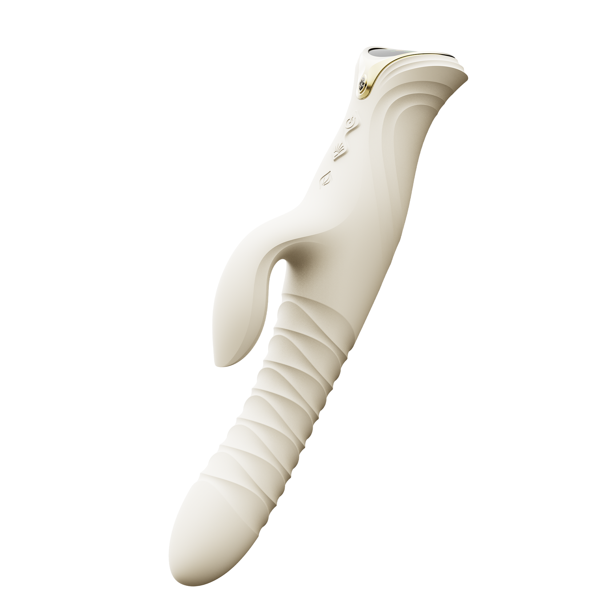 ZALO MOSE 2 – Rabbit-Vibrator mit Stoßfunktion – Elfenbeinweiß