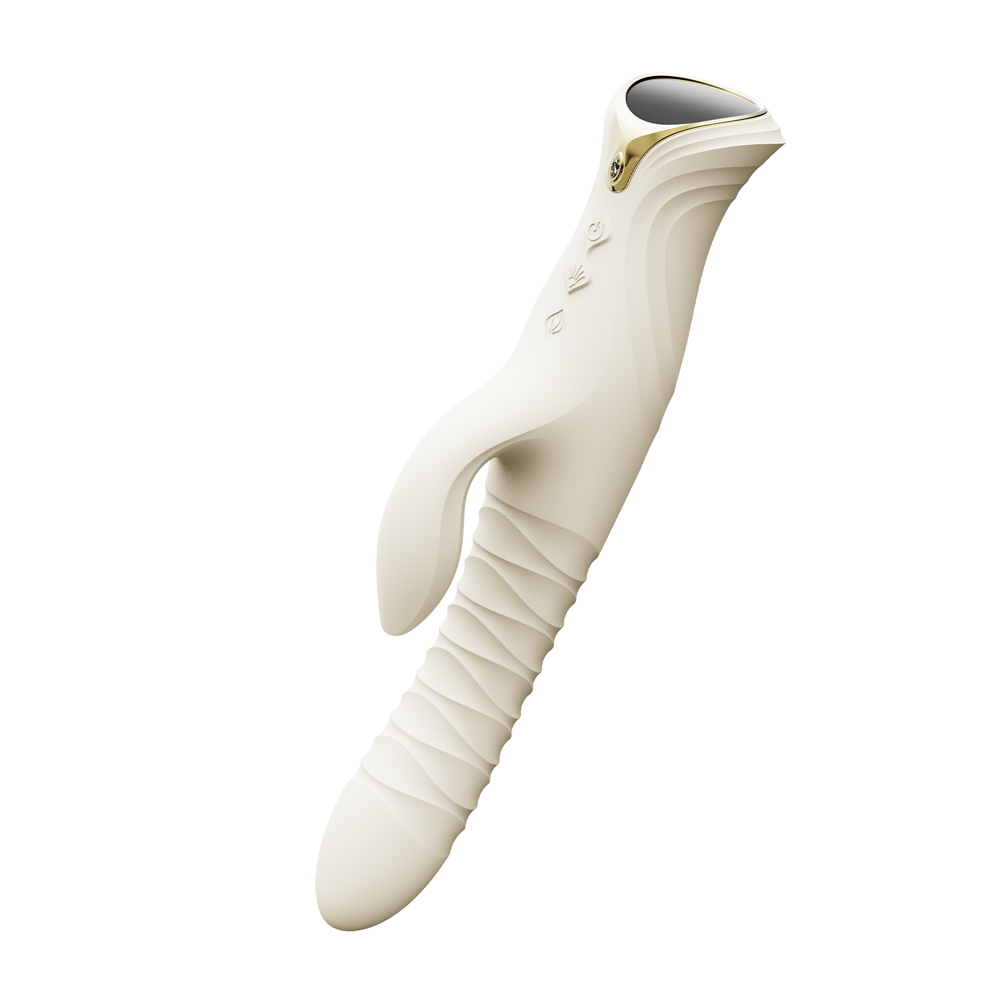ZALO MOSE 2 – Rabbit-Vibrator mit Stoßfunktion – Elfenbeinweiß