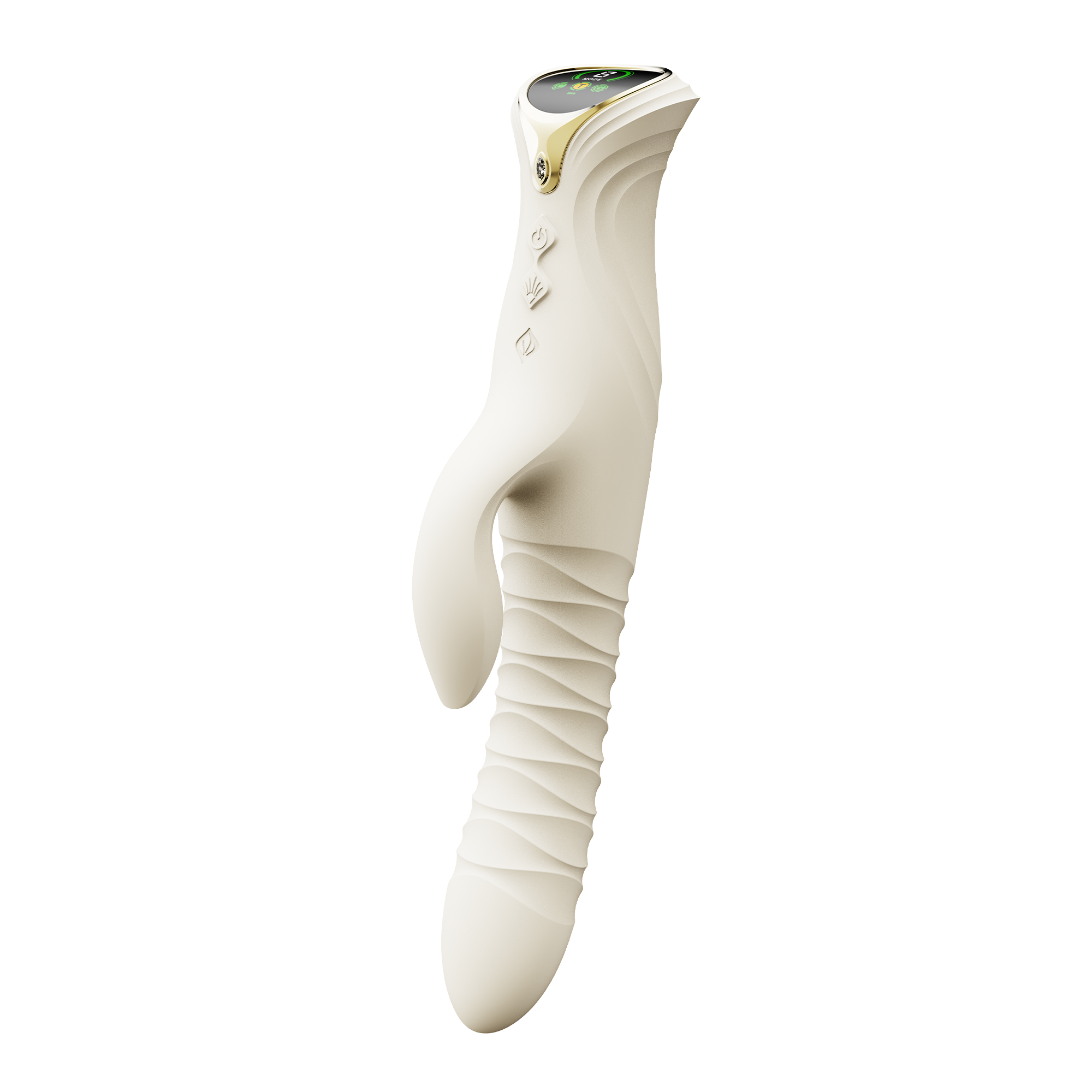 ZALO MOSE 2 – Rabbit-Vibrator mit Stoßfunktion – Elfenbeinweiß