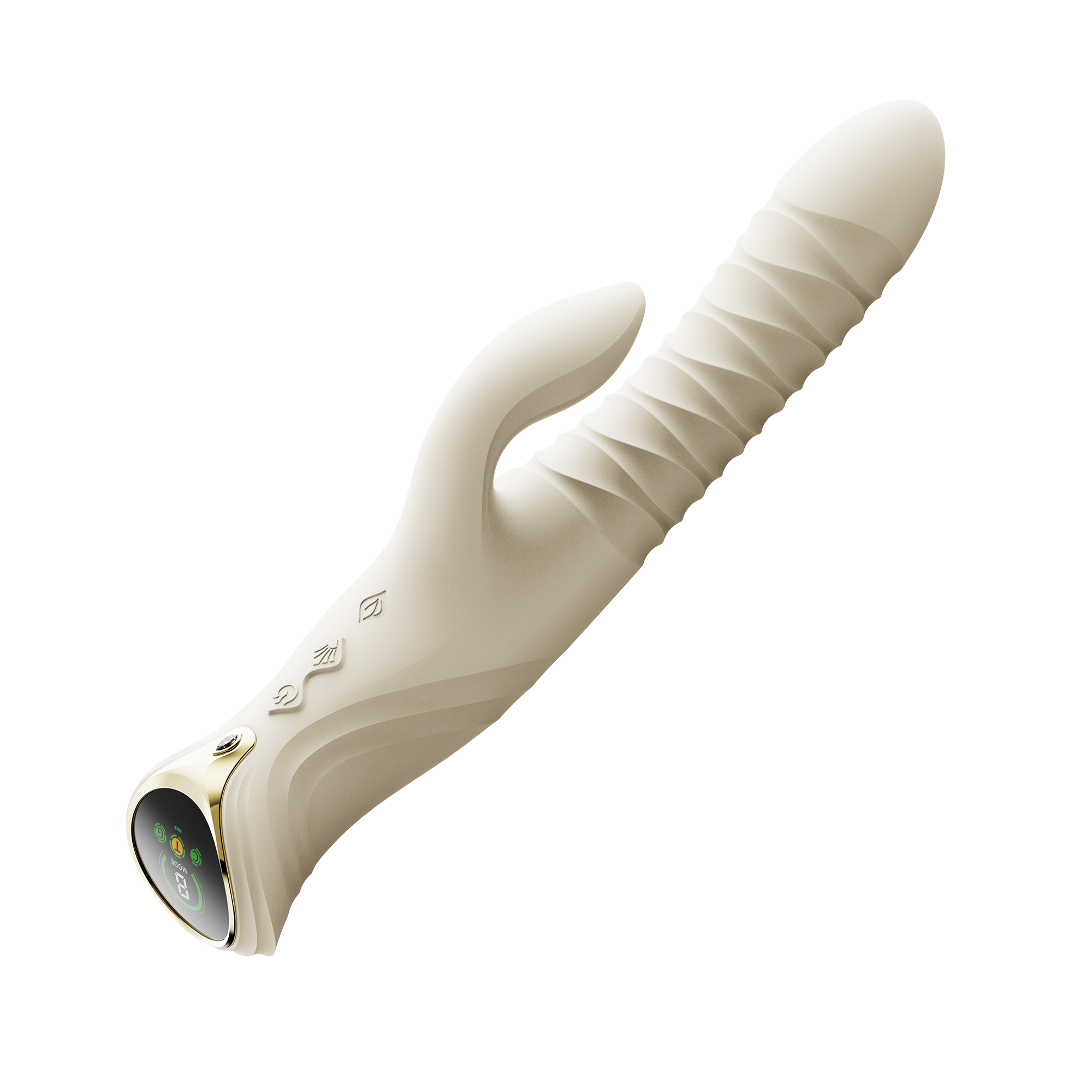 ZALO MOSE 2 – Rabbit-Vibrator mit Stoßfunktion – Elfenbeinweiß
