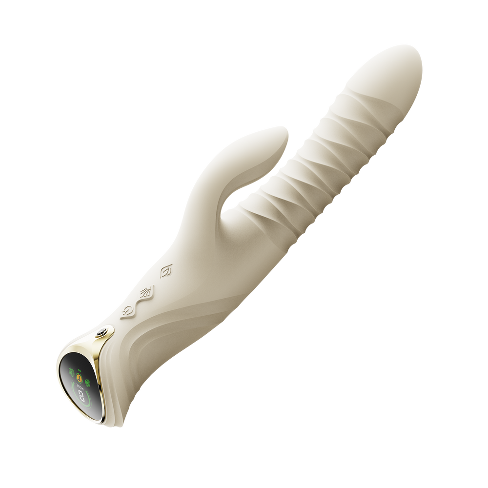 ZALO MOSE 2 – Rabbit-Vibrator mit Stoßfunktion – Elfenbeinweiß
