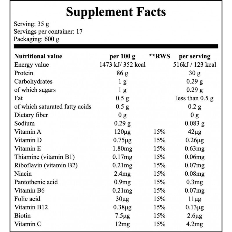 Pure Whey Isolate 95 - 600g - Strawberry