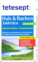 Tetesept Hals Tabletten Isländisch Moos Zuckerfrei, 20 er