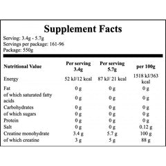 Creatine Monohydrate Powder - 550g