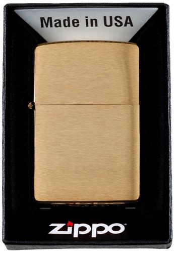 Feuerzeug, Zippo, "Brushed Brass", unbefüllt