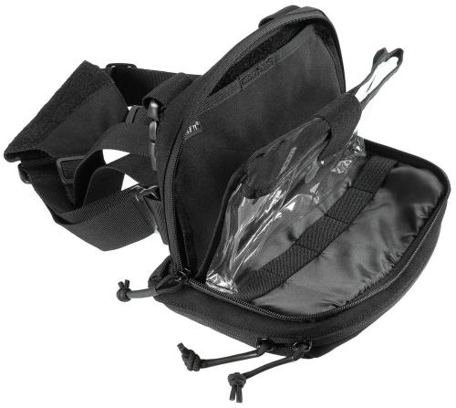 Karten-/Tablet-Tasche, klappbar, schwarz