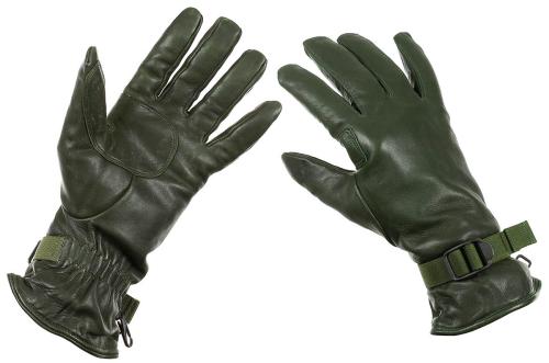 Brit. Lederhandschuhe, oliv, "MK II Combat", gefütt., gebr.