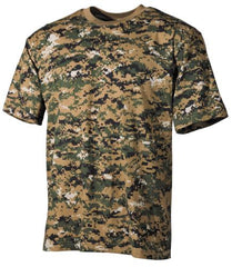 US T-Shirt, halbarm, digital woodland, 170 g/m²