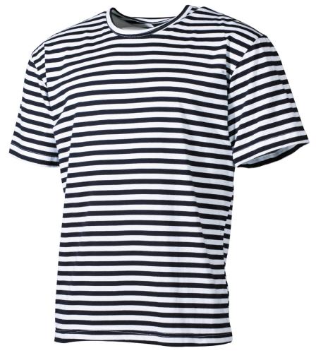 Russ. Marine T-Shirt, weiß-blau, halbarm
