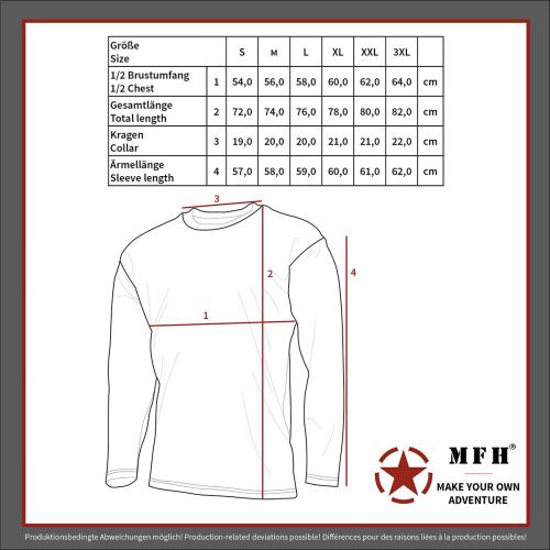 US Shirt, langarm, woodland, 170 g/m²
