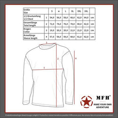 US Shirt, langarm, woodland, 170 g/m²