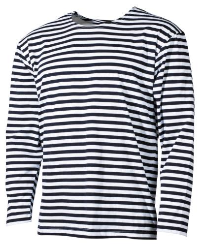 Russ. Marine Shirt, weiß-blau, langarm, Sommer