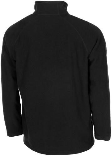 Shirt, "Troyer", Microfleece, langarm, schwarz, 200 g/m²