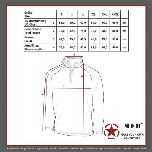 Shirt, "Troyer", Microfleece, langarm, oliv, 200 g/m²