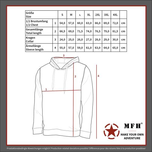Kapuzen Sweatshirt, 340 g/m², schwarz
