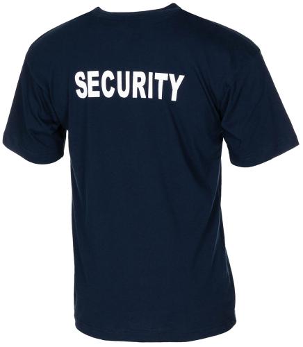 T-Shirt, blau, "Security", bedruckt
