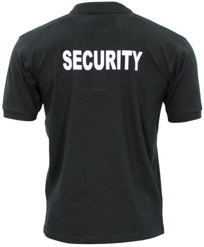 Poloshirt, schwarz, "Security", bedruckt