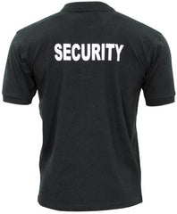 Poloshirt, schwarz, "Security", bedruckt
