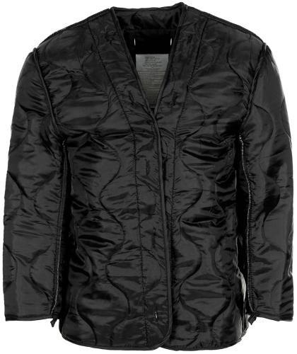 US Feldjacke M65, schwarz, m. auskn. Steppfutter