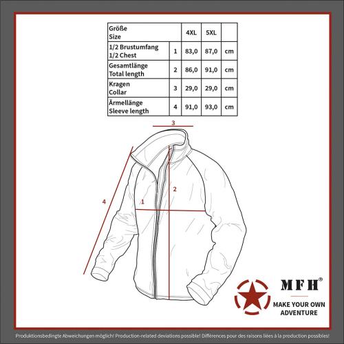 Brit. Thermojacke, schwarz, große Größen