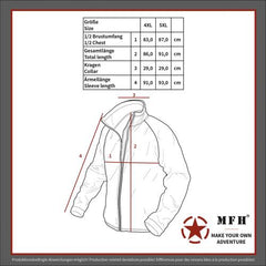 Brit. Thermojacke, schwarz, große Größen