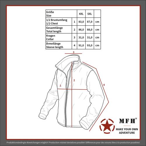 Brit. Thermojacke, wendbar, oliv/khaki, große Größen