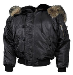 US Polarjacke N2B, schwarz, dick gefüttert