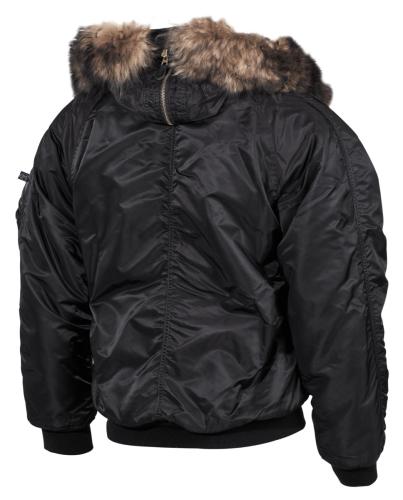 US Polarjacke N2B, schwarz, dick gefüttert