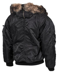 US Polarjacke N2B, schwarz, dick gefüttert