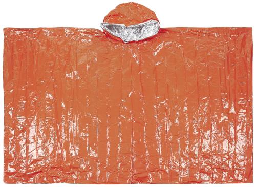 Notfall-Poncho, orange, einseitig alubeschichtet